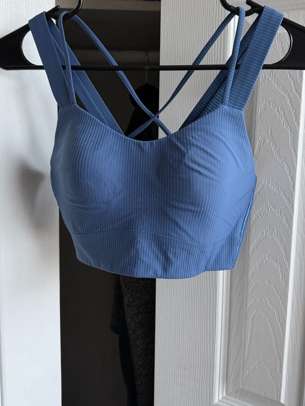 Lululemon Ribbed Blue Strappy Sports Bra